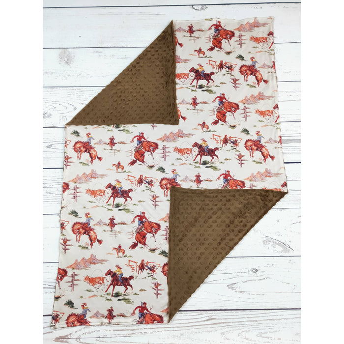 Baby Brown Minky Rodeo Western Blankets