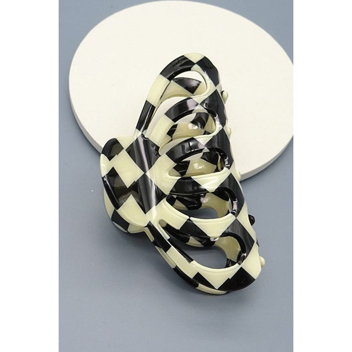 Cellulose Checkered Claw Hair Clip