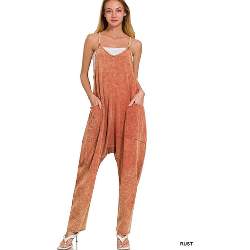 Spaghetti Strap Jumpsuit With Pocket