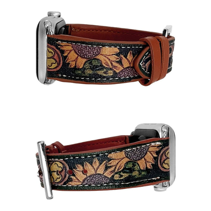 Sunflower Cactus Leather Buckle Apple Watch Band