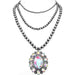Western Concho Stone Flower Navajo Pearl Necklace