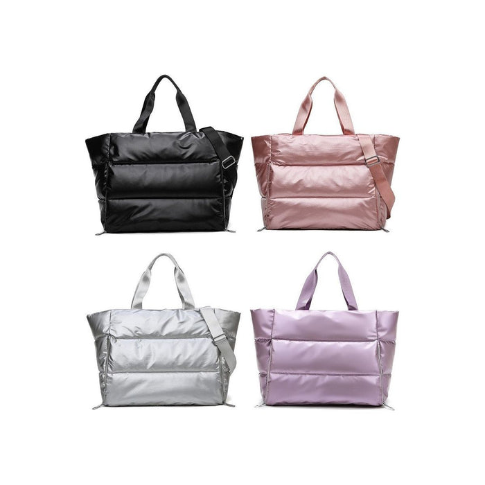 Puffy Quilted Waterproof Travel Sports Tote Bag