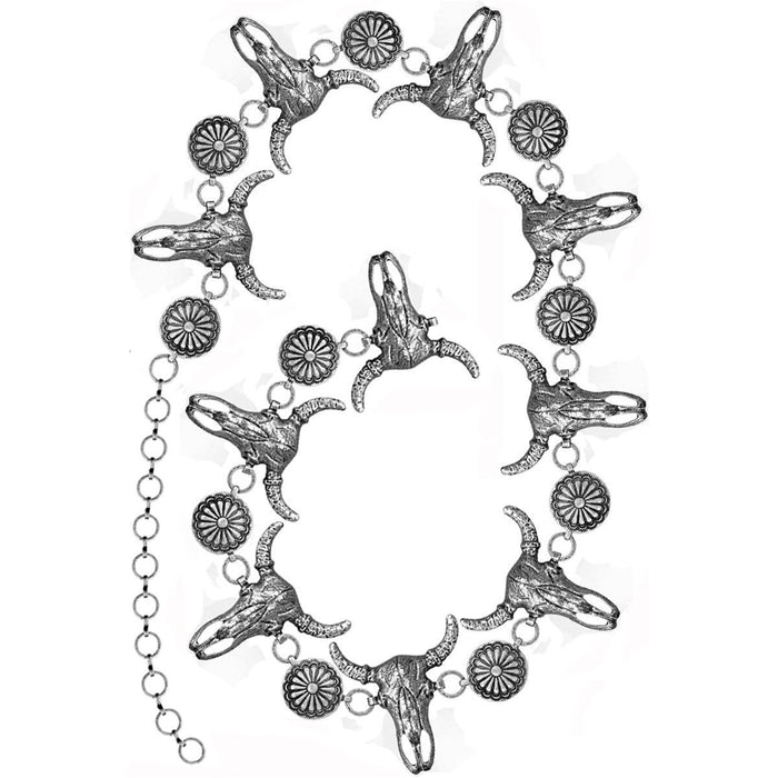 Western Oncho Flower Steerhead Chain Belt