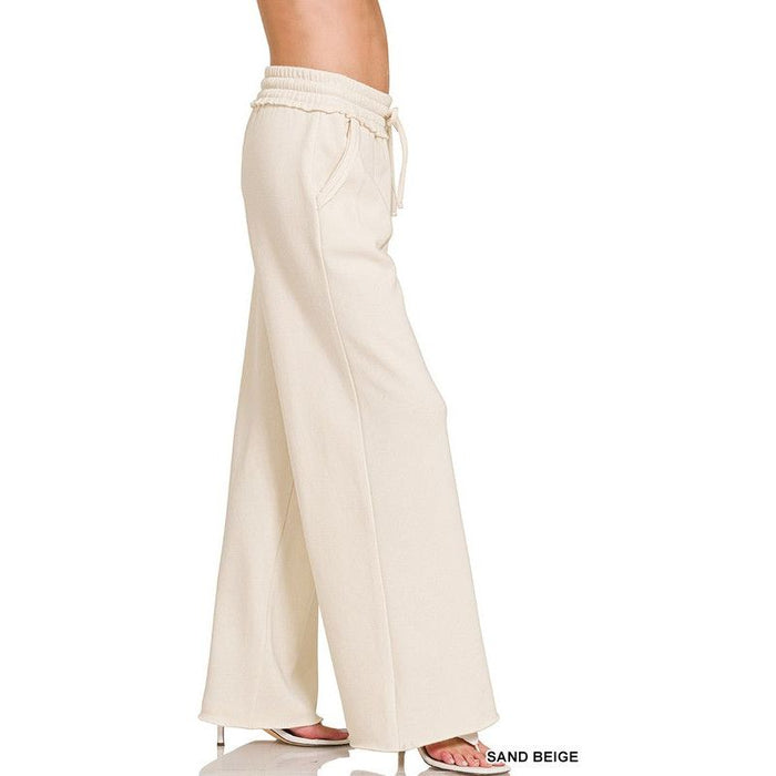 Fleece Exposed Seam Wide Leg Sweatpants