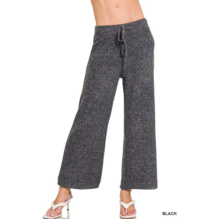 Cropped Soft Brushed Hacci Drawstring Pants