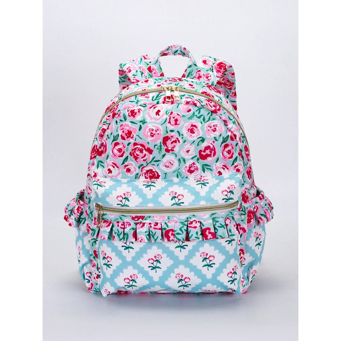 Pink Flower Kids Ruffle Backpack