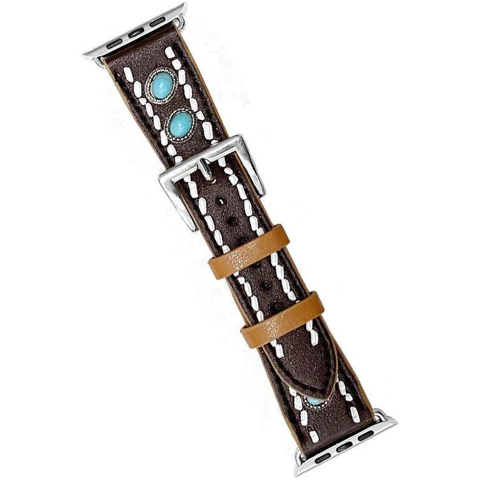 Western Gemstone Stitch Leather Apple Watch Band