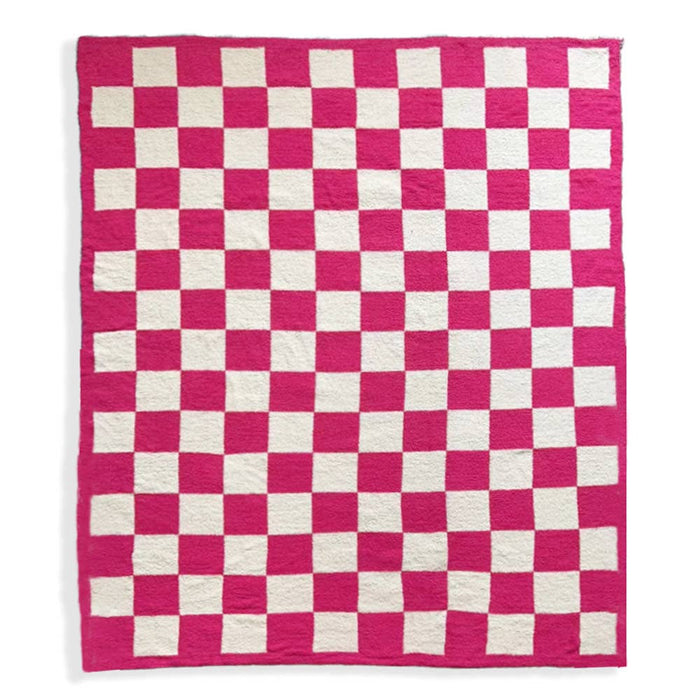 Reversible Checkerboard Patterned Throw Blanket