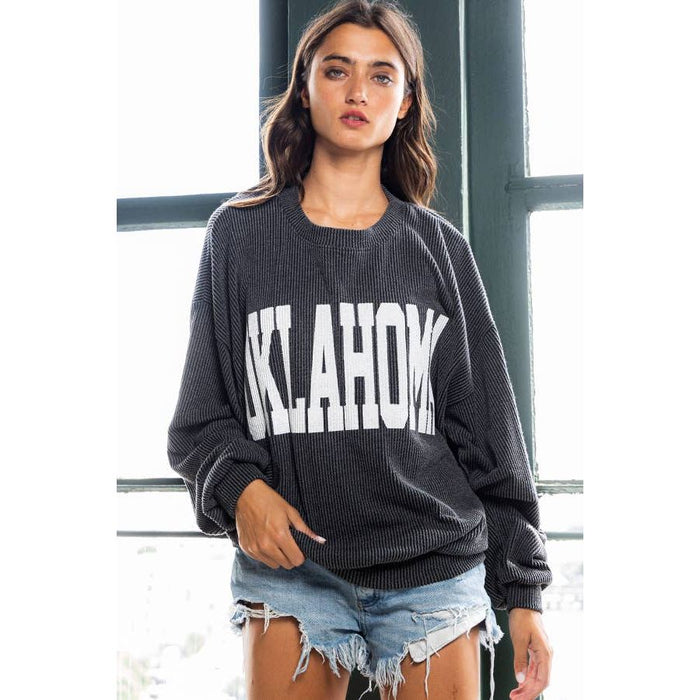 OKLAHOMA Comfy Oversize Graphic Sweatshirt, Gameday