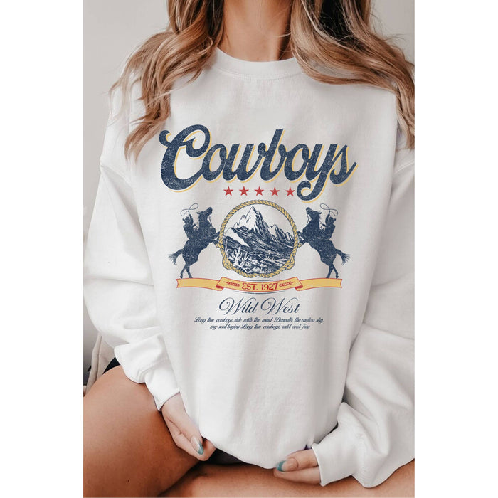 Cowboy Wild West Graphic Brushed Sweatshirts