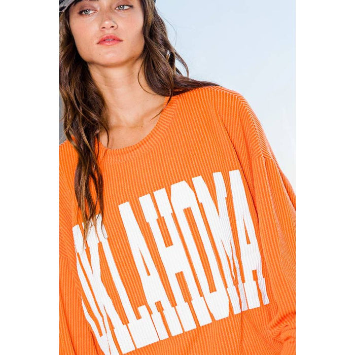 OKLAHOMA Comfy Oversize Graphic Sweatshirt, Gameday