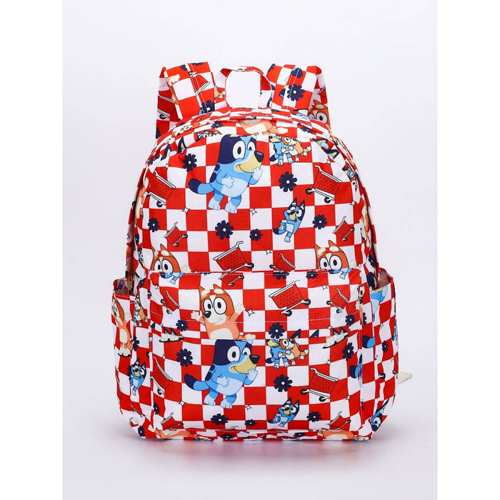 Red Checkered Character Kids Backpack