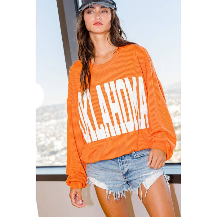 OKLAHOMA Comfy Oversize Graphic Sweatshirt, Gameday