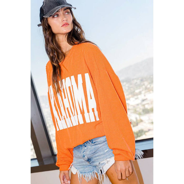 OKLAHOMA Comfy Oversize Graphic Sweatshirt, Gameday