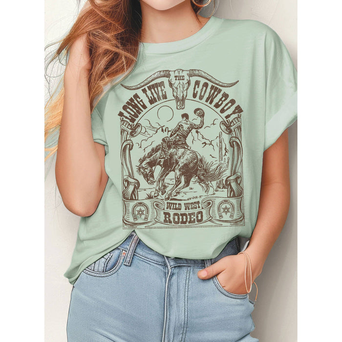 Long Live the Cowboy Wild West Rodeo Graphic T-shirts