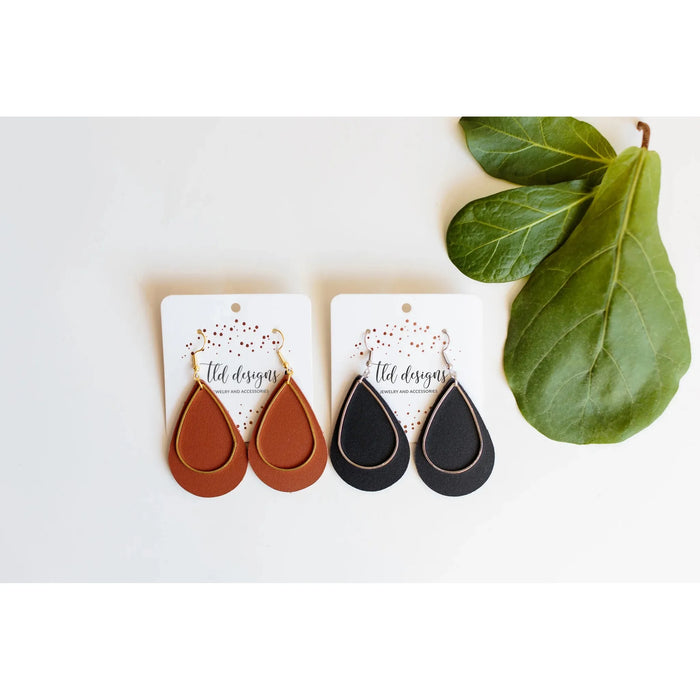 Leather Basics Earrings Black/Silver