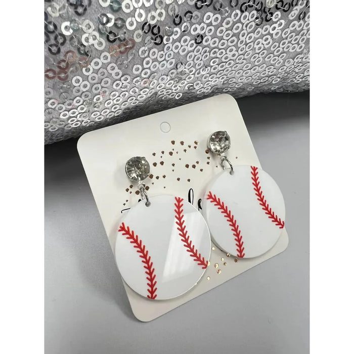 Rhinestone Baseballs Earrings