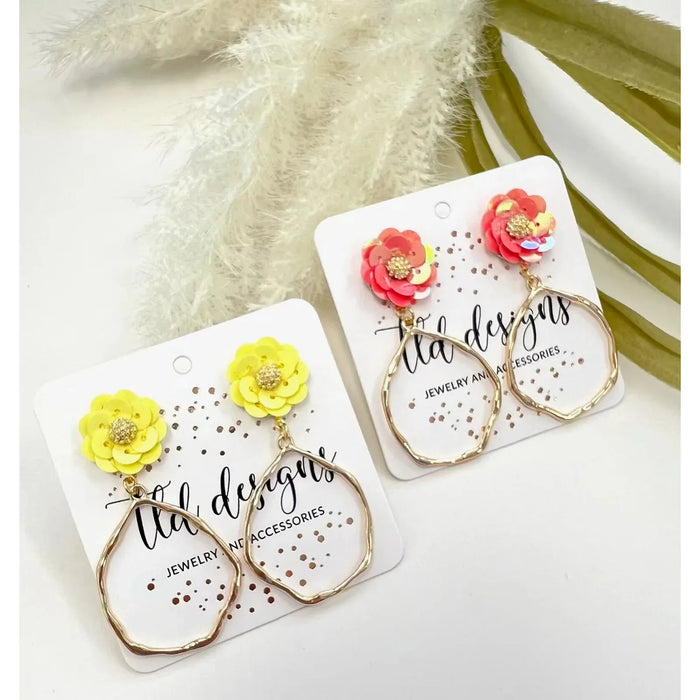 Floral Sunrise Earrings Yellow