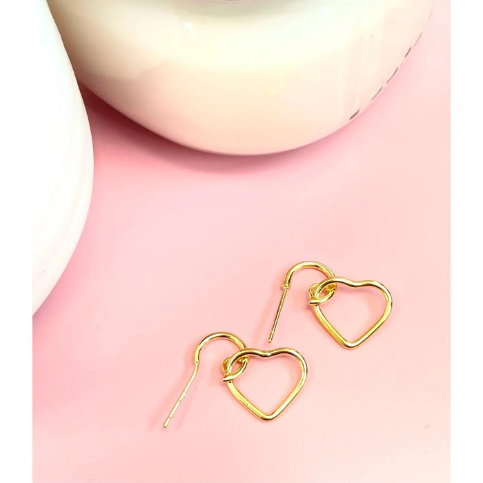 Gold Plated Heart Earrings