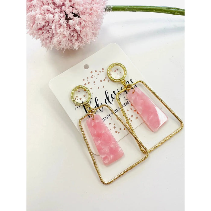 Pink Acrylic Madisons Earrings