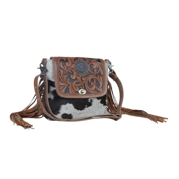 Brown Boughs Hand-Tooled Bag