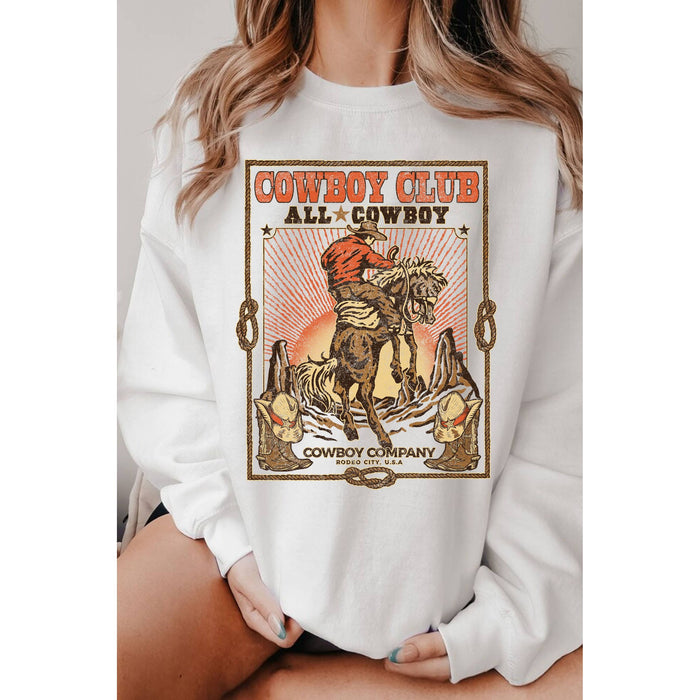 Cowboy Club Graphic Brushed Sweatshirts