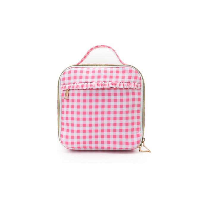 Pink Plaid Ruffle Baby Girls Lunch Boxes Bag