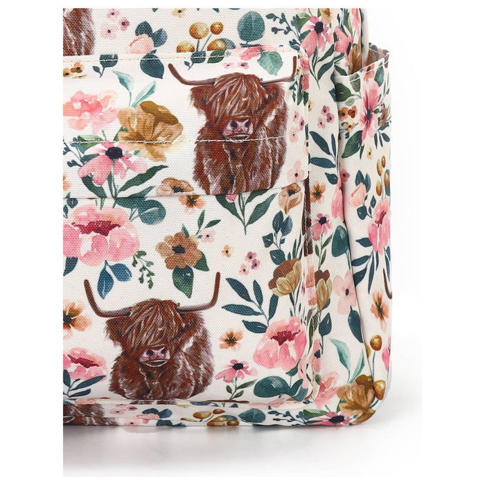 Highland Cow Floral Kids Backpack