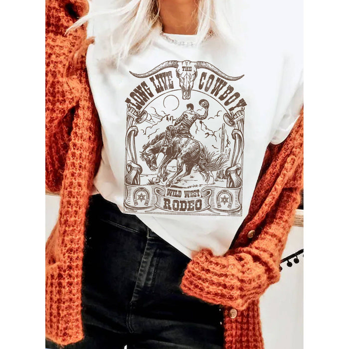 Long Live the Cowboy Wild West Rodeo Graphic T-shirts