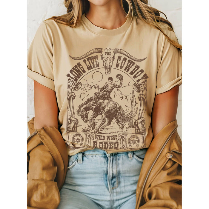 Long Live the Cowboy Wild West Rodeo Graphic T-shirts