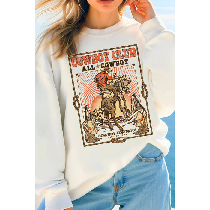 Cowboy Club Graphic Brushed Sweatshirts