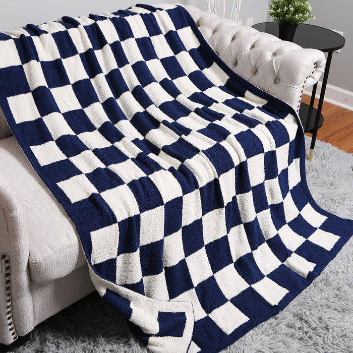 Reversible Checkerboard Patterned Throw Blanket