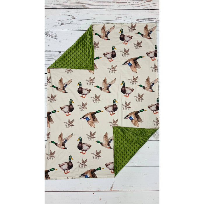 Baby Olive Minky Duck Blanket