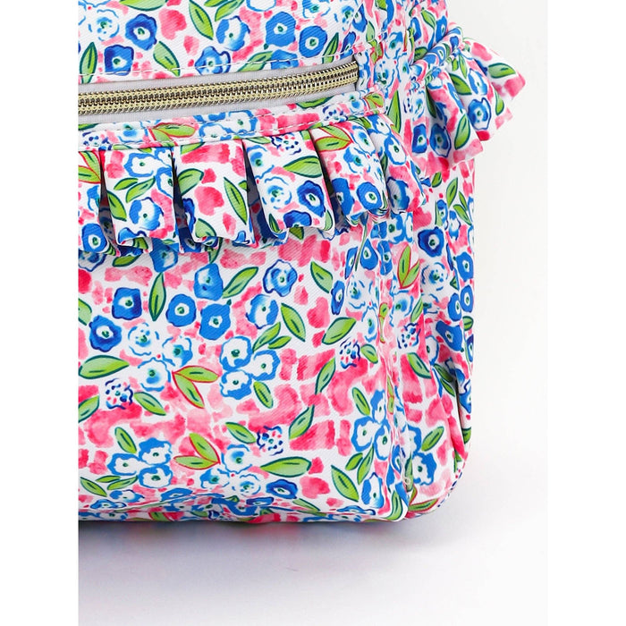 Blue Flower Girls Ruffle Backpack