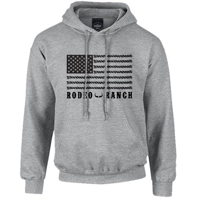 Rodeo Ranch Spur Flag Front Hoodie - Sport Grey