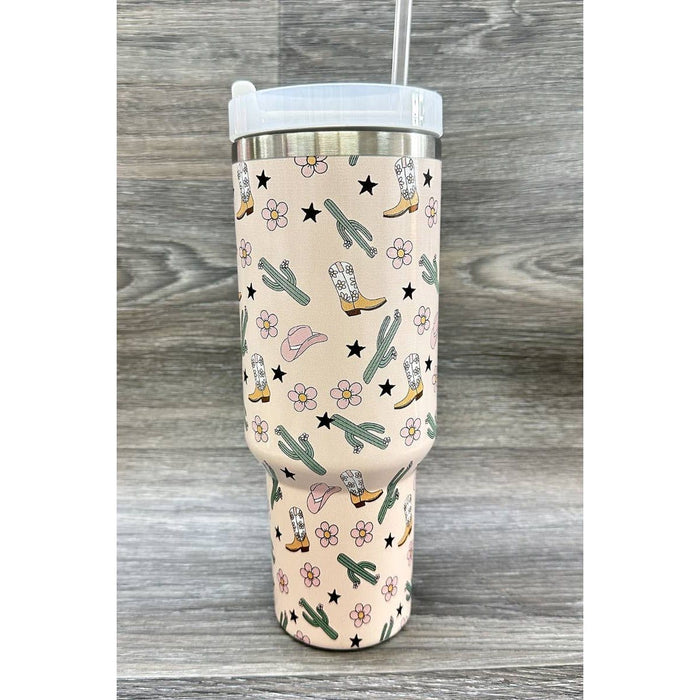 CACTUS BOOTS STAINLESS STEEL TUMBLERS CUP 40oz