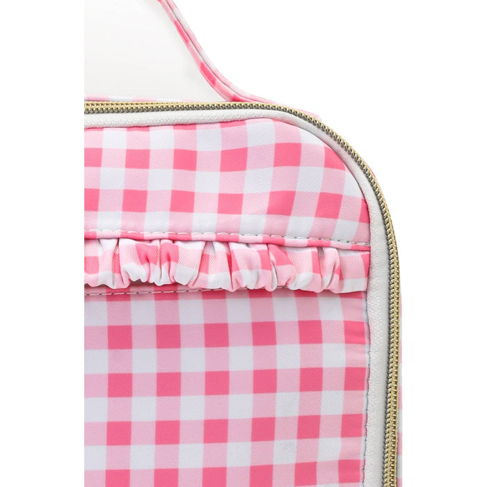 Pink Plaid Ruffle Baby Girls Lunch Boxes Bag