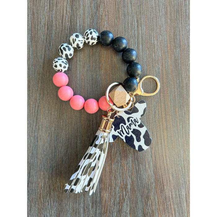 Cow Mama Keychain Wristlet