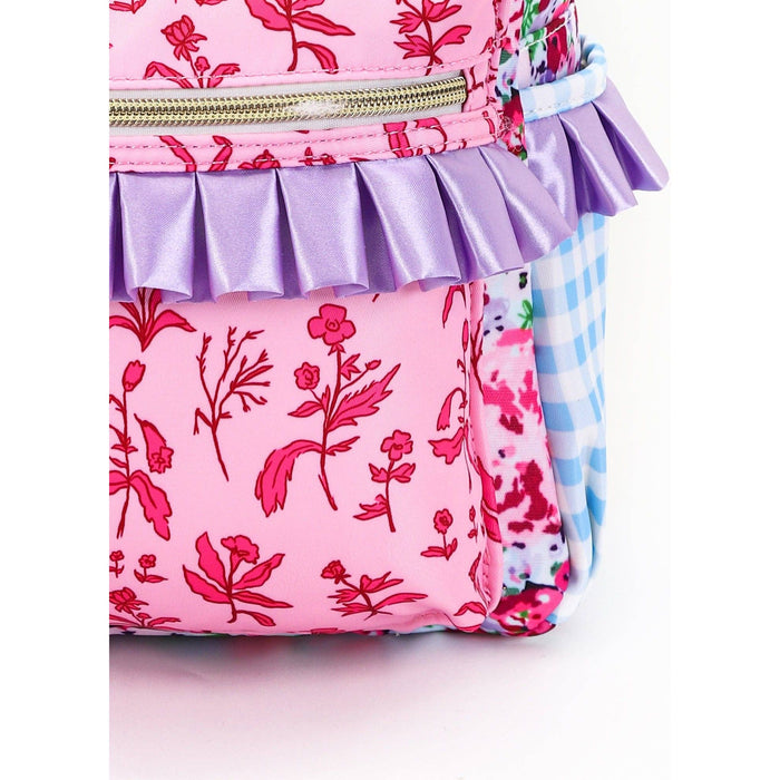 Pink Lavender Flower Girls Ruffle Backpack