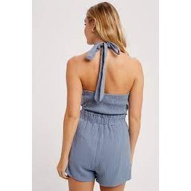 Criss-Cross halter romper