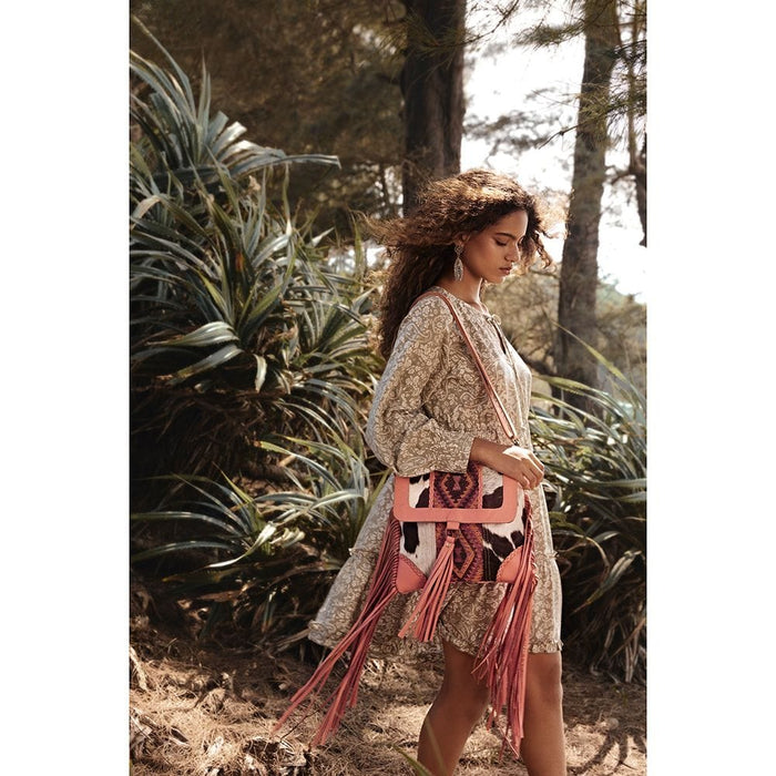 Tonga Ridge Canvas & Hairon Bag in Pink