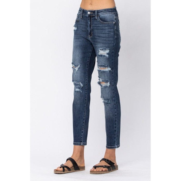 High-rise distressed boyfriend- Judy Blue Jeans